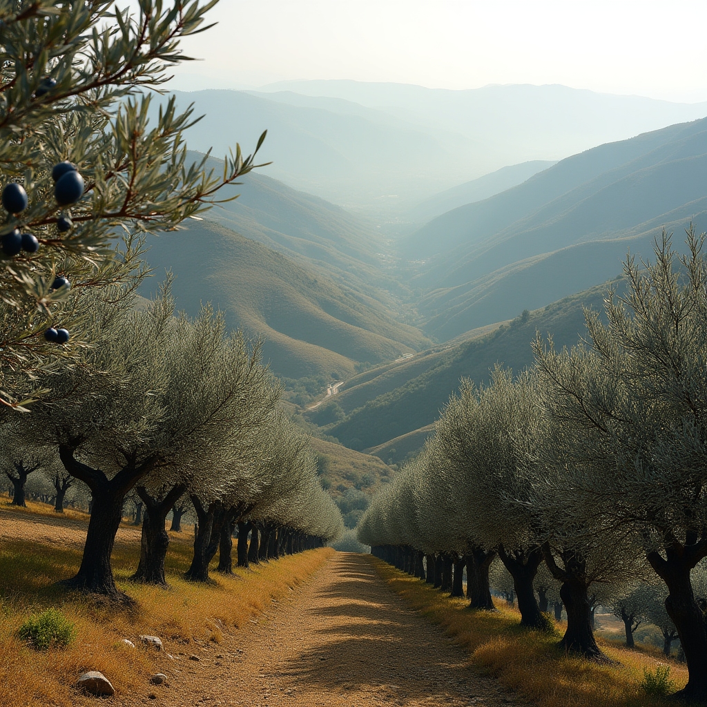Uliveto in autunno con olive mature pronte per la raccolta